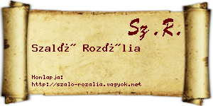 Szaló Rozália névjegykártya